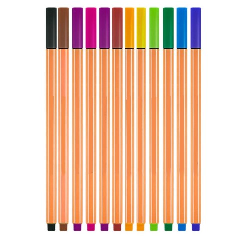 LEAN Zestaw Cienkopisy Biurowe Szkolne Grubość 0,4mm Kolorowe 12szt LEAN Zestaw Cienkopisy Biurowe Szkolne Grubość 0,4mm Kolorowe 12szt