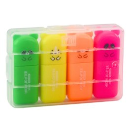 LEAN Zestaw Mini Zakreślacze Misie Kolorowe Plastikowe Etui 5szt