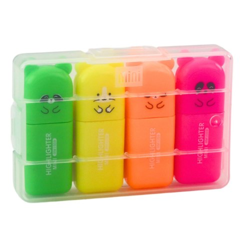 LEAN Zestaw Mini Zakreślacze Misie Kolorowe Plastikowe Etui 5szt LEAN Zestaw Mini Zakreślacze Misie Kolorowe Plastikowe Etui 5szt