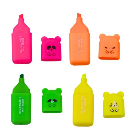 LEAN Zestaw Mini Zakreślacze Misie Kolorowe Plastikowe Etui 5szt LEAN Zestaw Mini Zakreślacze Misie Kolorowe Plastikowe Etui 5szt