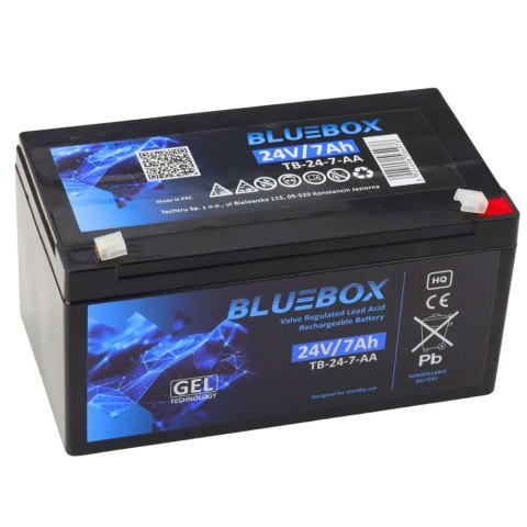 LEAN CARS BLUEBOX Akumulator Żelowy VRLA AGM 24V7Ah Do Auta Na Akumulator