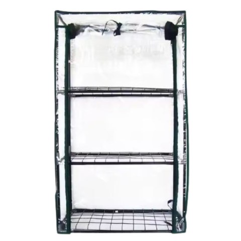 LEAN Mini Szklarnia Balkonowa Ogrodowa 3 Półki Metalowe Folia PVC 46 x 24 x 80cm LEAN Mini Szklarnia Balkonowa Ogrodowa 3 Półki Metalowe Folia PVC 46 x 24 x 80cm