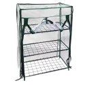 LEAN Mini Szklarnia Balkonowa Ogrodowa 3 Półki Metalowe Folia PVC 46 x 24 x 80cm LEAN Mini Szklarnia Balkonowa Ogrodowa 3 Półki Metalowe Folia PVC 46 x 24 x 80cm