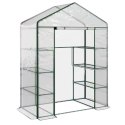 LEAN Mini Szklarnia Balkonowa Ogrodowa 4 Półki Metalowe Folia PVC 195 x 143 x 73cm