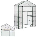 LEAN Mini Szklarnia Balkonowa Ogrodowa 4 Półki Metalowe Folia PVC 195 x 143 x 73cm