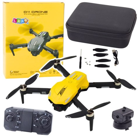 LEAN Toys Dron D11 Zdalnie Sterowany Kamera HD WIFI Sterowanie Gestami Pilot Żółty LEAN Toys Dron D11 Zdalnie Sterowany Kamera HD WIFI Sterowanie Gestami Pilot Żółty
