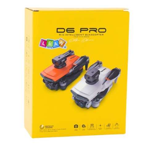 LEAN Toys Dron D6 PRO Kamera Światła LED Aplikacja Jasnoszary LEAN Toys Dron D6 PRO Kamera Światła LED Aplikacja Jasnoszary