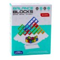 LEAN Toys Gra Zręcznościowa Balansująca Wieża Tetris 48 Klocków 22 Karty Kolorowe