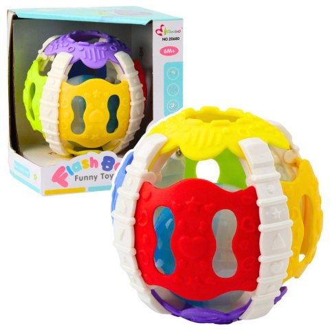 LEAN Toys Piłeczka Sensoryczna Dla Niemowląt Gumowa Światła Dźwięki Kolorowa LEAN Toys Piłeczka Sensoryczna Dla Niemowląt Gumowa Światła Dźwięki Kolorowa