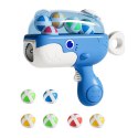 LEAN Toys Pistolet Na Kulki Z Rzepem Tarcza Materiałowa Wieloryb Niebieski