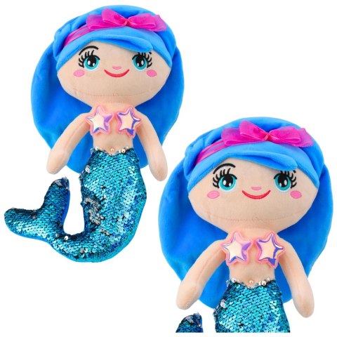 LEAN Toys Pluszowa Syrenka Przytulanka Ogon W Cekiny Niebieska 30cm LEAN Toys Pluszowa Syrenka Przytulanka Ogon W Cekiny Niebieska 30cm