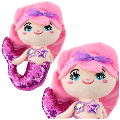 LEAN Toys Pluszowa Syrenka Przytulanka Ogon W Cekiny Różowo-Fioletowa 28cm LEAN Toys Pluszowa Syrenka Przytulanka Ogon W Cekiny Różowo-Fioletowa 28cm