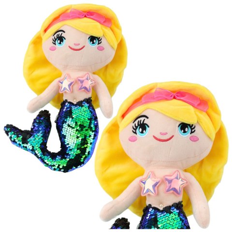 LEAN Toys Pluszowa Syrenka Przytulanka Ogon W Cekiny Zielony 30cm