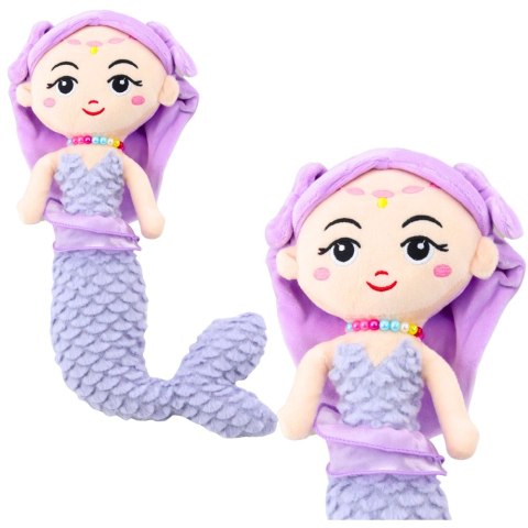 LEAN Toys Pluszowa Syrenka z Koralami Przytulanka Fioletowa 32cm LEAN Toys Pluszowa Syrenka z Koralami Przytulanka Fioletowa 32cm