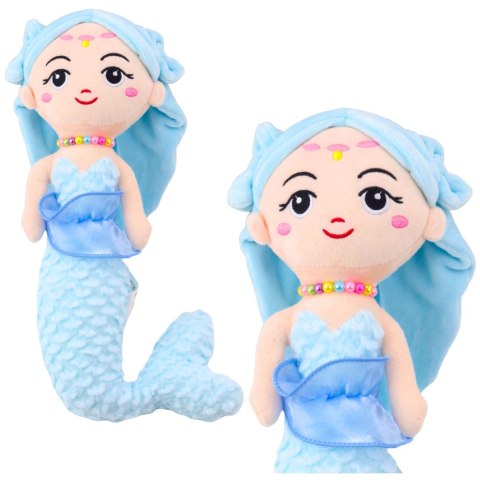 LEAN Toys Pluszowa Syrenka z Koralami Przytulanka Niebieska 32cm LEAN Toys Pluszowa Syrenka z Koralami Przytulanka Niebieska 32cm