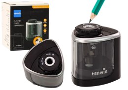 LEAN Elektryczna Strugaczka Czarna Temperówka Do Kredek I Ołówków 6-8 mm