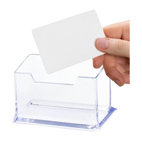 LEAN Pojemnik Na Wizytówki Przeźroczysty Transapentny Plastikowy 11cm LEAN Pojemnik Na Wizytówki Przeźroczysty Transapentny Plastikowy 11cm
