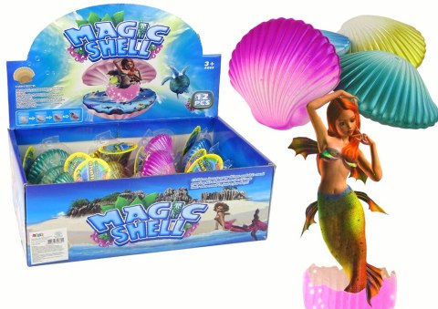LEAN TOYS Magiczna Rosnąca Syrena w Muszli 8 cm x 6,5 cm