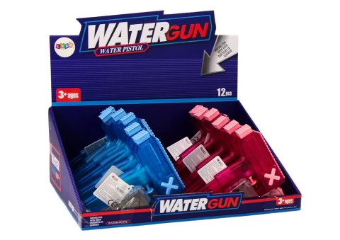 LEAN TOYS Mały Pistolet Na Wodę Przeźroczysty Niebieski Różowy LEAN TOYS Mały Pistolet Na Wodę Przeźroczysty Niebieski Różowy
