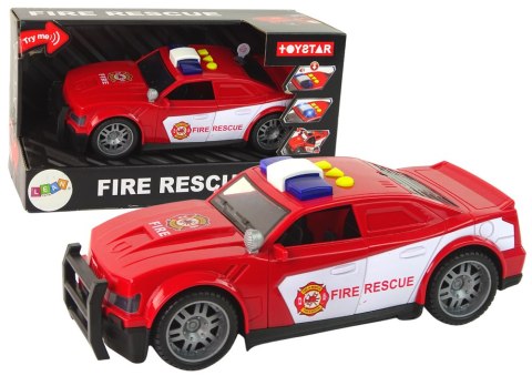 LEAN Toys Auto Straż Pożarna 1:14 Światła Dźwięki Czerwone