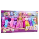 LEAN Toys Duży Zestaw Modowy Kolekcja Anlily Lalka Sukienki Akcesoria 24el.