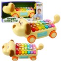 LEAN Toys Jeżdżący Piesek Cymbałki Ruchome Uszy Ogon Pałeczka Na Sznurku