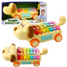 LEAN Toys Jeżdżący Piesek Cymbałki Ruchome Uszy Ogon Pałeczka Na Sznurku