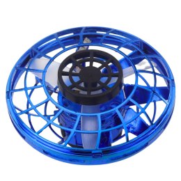 LEAN Toys Latający Krążek Dysk UFO Do Rzucania Światła LED Żyroskop Niebieski