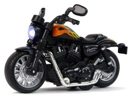 LEAN Toys Motocykl Champion Czarny 1:14 Napęd Pull-Back Dźwięk Światła