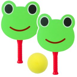 LEAN Toys Paletki Paletki Do Gry Odbijania Miękkie Piankowe Żabka Zielona