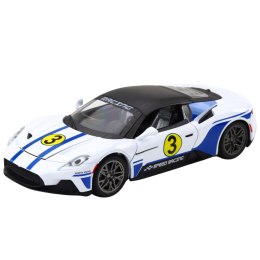 LEAN Toys Samochód Metalowy Sportowy Światła Dźwięki Napęd Biały 1:22