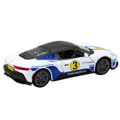 LEAN Toys Samochód Metalowy Sportowy Światła Dźwięki Napęd Biały 1:22 LEAN Toys Samochód Metalowy Sportowy Światła Dźwięki Napęd Biały 1:22