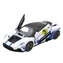 LEAN Toys Samochód Metalowy Sportowy Światła Dźwięki Napęd Biały 1:22