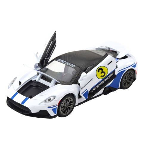 LEAN Toys Samochód Metalowy Sportowy Światła Dźwięki Napęd Biały 1:22 LEAN Toys Samochód Metalowy Sportowy Światła Dźwięki Napęd Biały 1:22