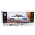 LEAN Toys Samochód Metalowy Sportowy Światła Dźwięki Napęd Biały 1:22