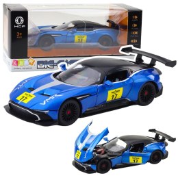 LEAN Toys Samochód Metalowy Sportowy Światła Dźwięki Napęd Niebieski 1:22