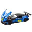 LEAN Toys Samochód Metalowy Sportowy Światła Dźwięki Napęd Niebieski 1:22