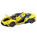 LEAN Toys Samochód Metalowy Sportowy Światła Dźwięki Napęd Żółty 1:22