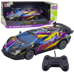 LEAN Toys Samochód Sportowy Zdalnie Sterowany RC Światła LED Fioletowy 1:22
