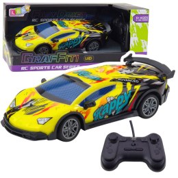 LEAN Toys Samochód Sportowy Zdalnie Sterowany RC Światła LED Żółty 1:22