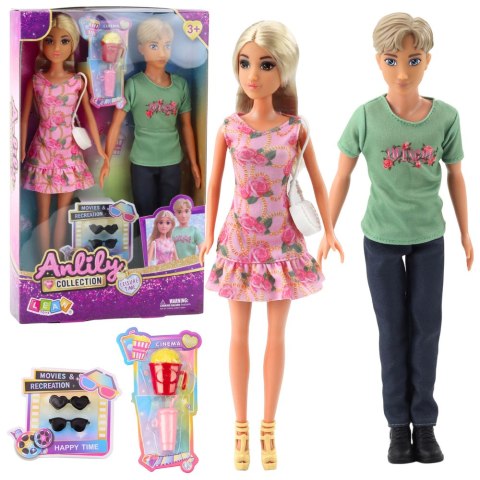 LEAN Toys Zestaw Lalki Anlily Dziewczyna Z Chłopakiem Akcesoria Okulary Torebka