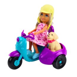 LEAN Toys Zestaw Mini Laleczka Ankiki Na Skuterze Trójkołowym Piesek