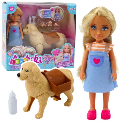 LEAN Toys Zestaw Mini Laleczka Ankiki Pies Z Torbą Szczeniaczki Kość LEAN Toys Zestaw Mini Laleczka Ankiki Pies Z Torbą Szczeniaczki Kość