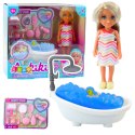 LEAN Toys Zestaw Mini Laleczka Ankiki Z Wanną Akcesoria Pielęgnacyjne