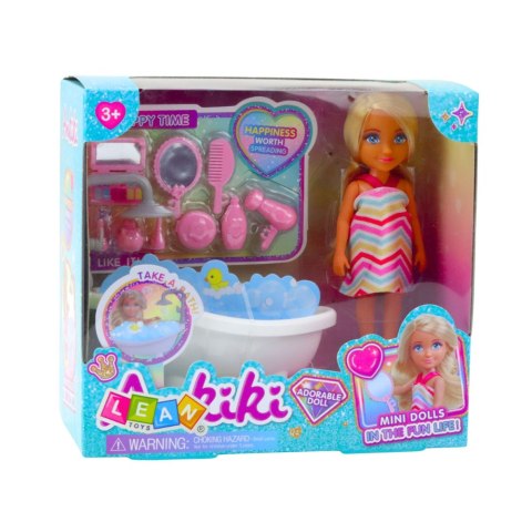 LEAN Toys Zestaw Mini Laleczka Ankiki Z Wanną Akcesoria Pielęgnacyjne LEAN Toys Zestaw Mini Laleczka Ankiki Z Wanną Akcesoria Pielęgnacyjne