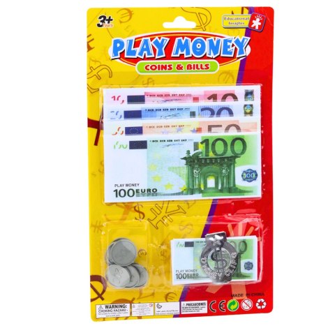 LEAN Zestaw Pieniądze Zabawkowe Euro Banknoty Monety Eurozawieszka LEAN Zestaw Pieniądze Zabawkowe Euro Banknoty Monety Eurozawieszka