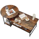 LEAN Zestaw Stolików Kawowych 2w1 Vintage Drewno Rustykalne 123x60x51cm
