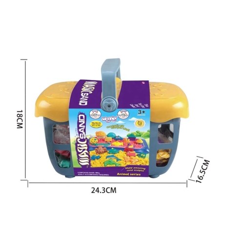 WOOPIE Piasek Kinetyczny 0,8 kg Zestaw w Koszyku z Foremkami + Basen WOOPIE Piasek Kinetyczny 0,8 kg Zestaw w Koszyku z Foremkami + Basen