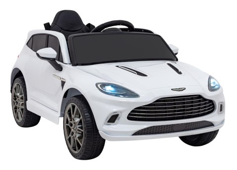 Aston Martin DBX na akumulator dla dzieci Biały + Pilot + EVA + Pasy + Wolny Start + Audio LED Aston Martin DBX na akumulator dla dzieci Biały + Pilot + EVA + Pasy + Wolny Start + Audio LED