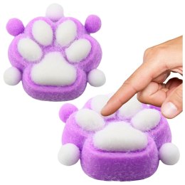 LEAN TOYS Gniotek Kocia Łapka Zabawka Antystresowa Sensoryczna Sierść Squishy Fioletowa